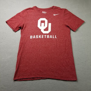 Oklahoma Sooners Basketball Nike T-Shirt Size M Athletics Cut Swoosh Red College